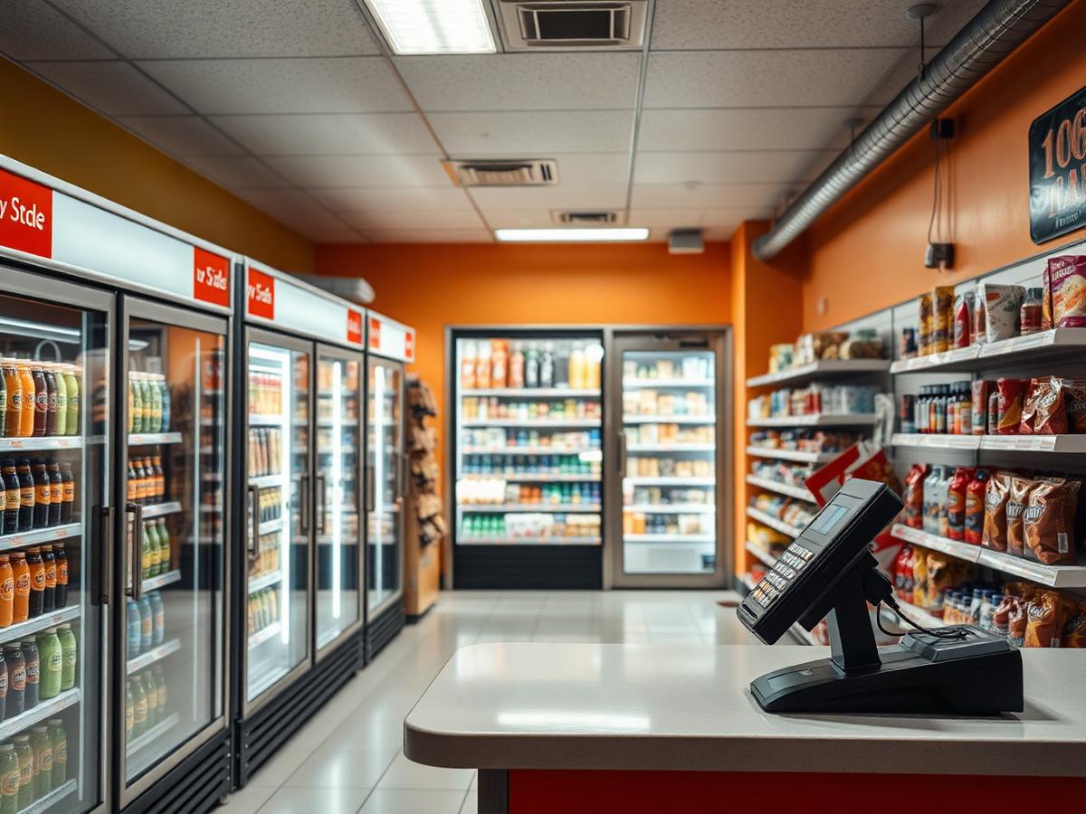 Convenience store checkout counter